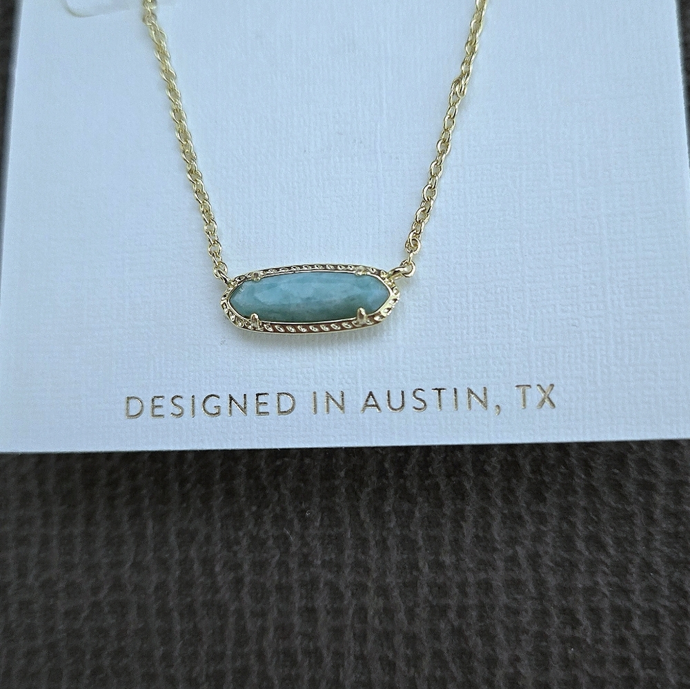 Kendra Scott "Emma" Amazonite Pendant Necklace - NWT - Picture 8 of 16